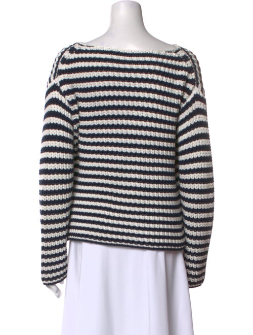 Mansur Gavriel Striped Bateau Neckline Sweater