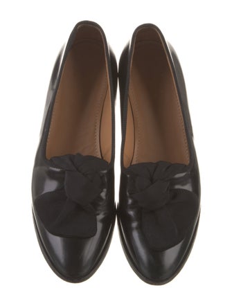Mansur Gavriel Patent Leather Bow Accents Loafers