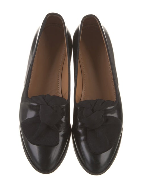 Mansur Gavriel Patent Leather Bow Accents Loafers