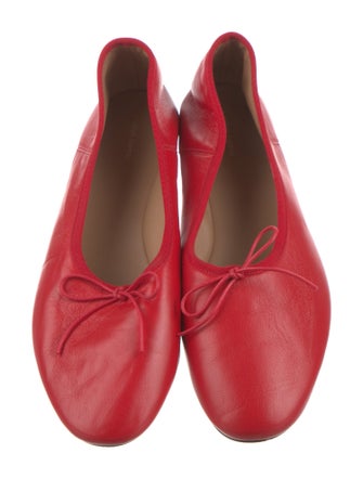Mansur Gavriel Leather Bow Accents Ballet Flats