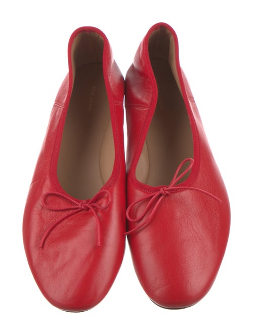 Mansur Gavriel Leather Bow Accents Ballet Flats