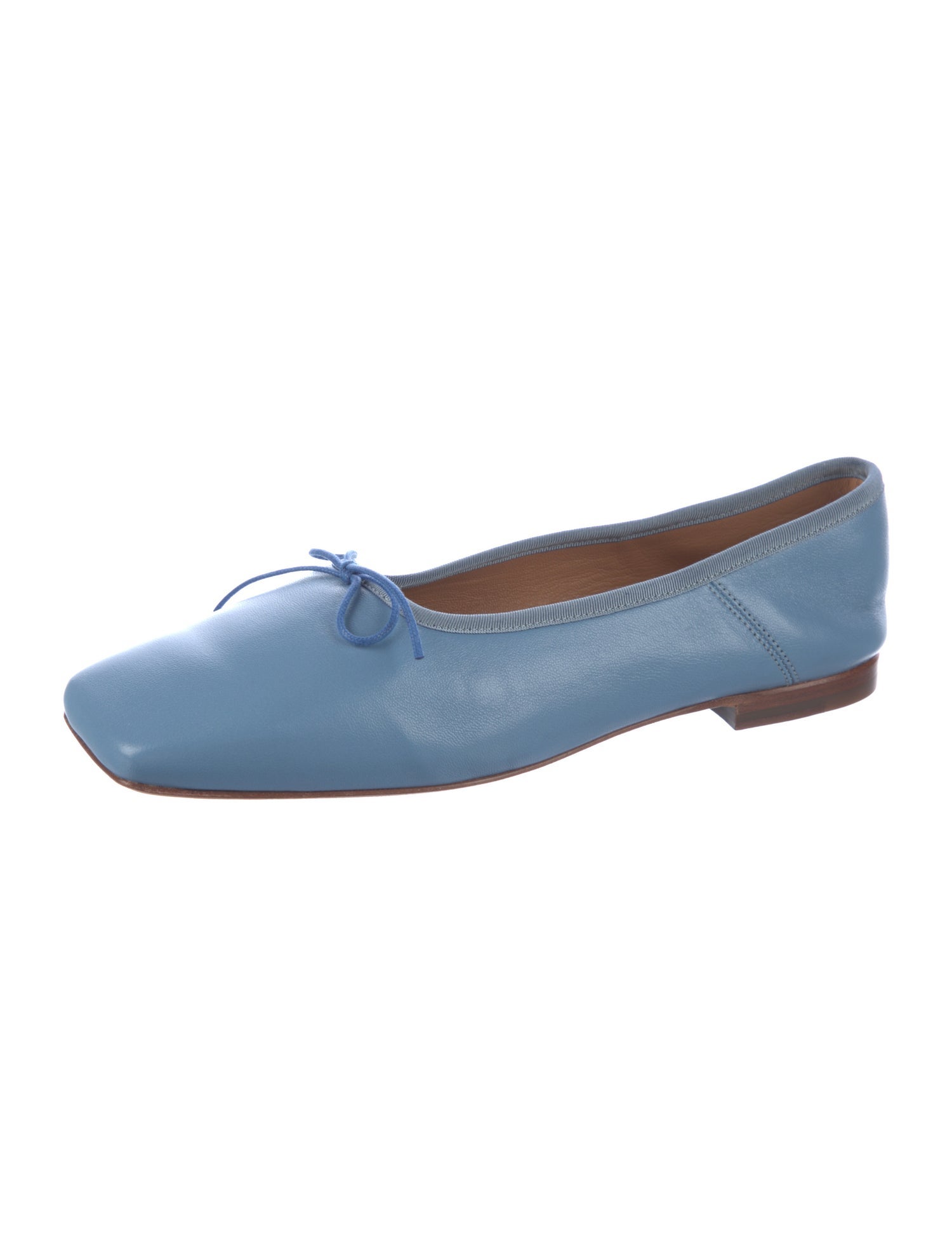 Mansur Gavriel Leather Bow Accents Ballet Flats
