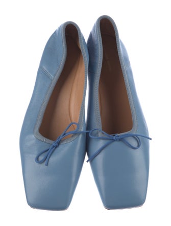 Mansur Gavriel Leather Bow Accents Ballet Flats
