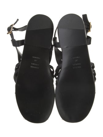 Mansur Gavriel Leather Lace Pattern Slingback Flats