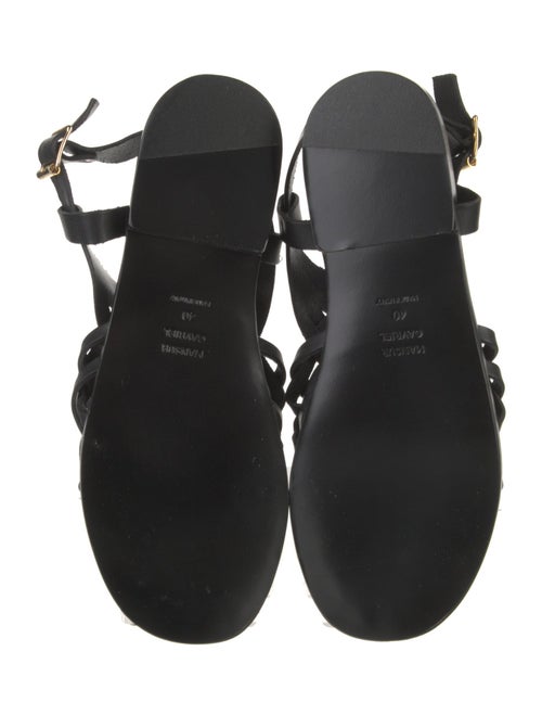 Mansur Gavriel Leather Lace Pattern Slingback Flats