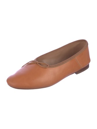Mansur Gavriel Leather Bow Accents Ballet Flats