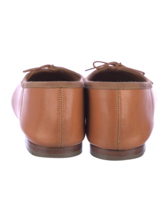 Mansur Gavriel Leather Bow Accents Ballet Flats