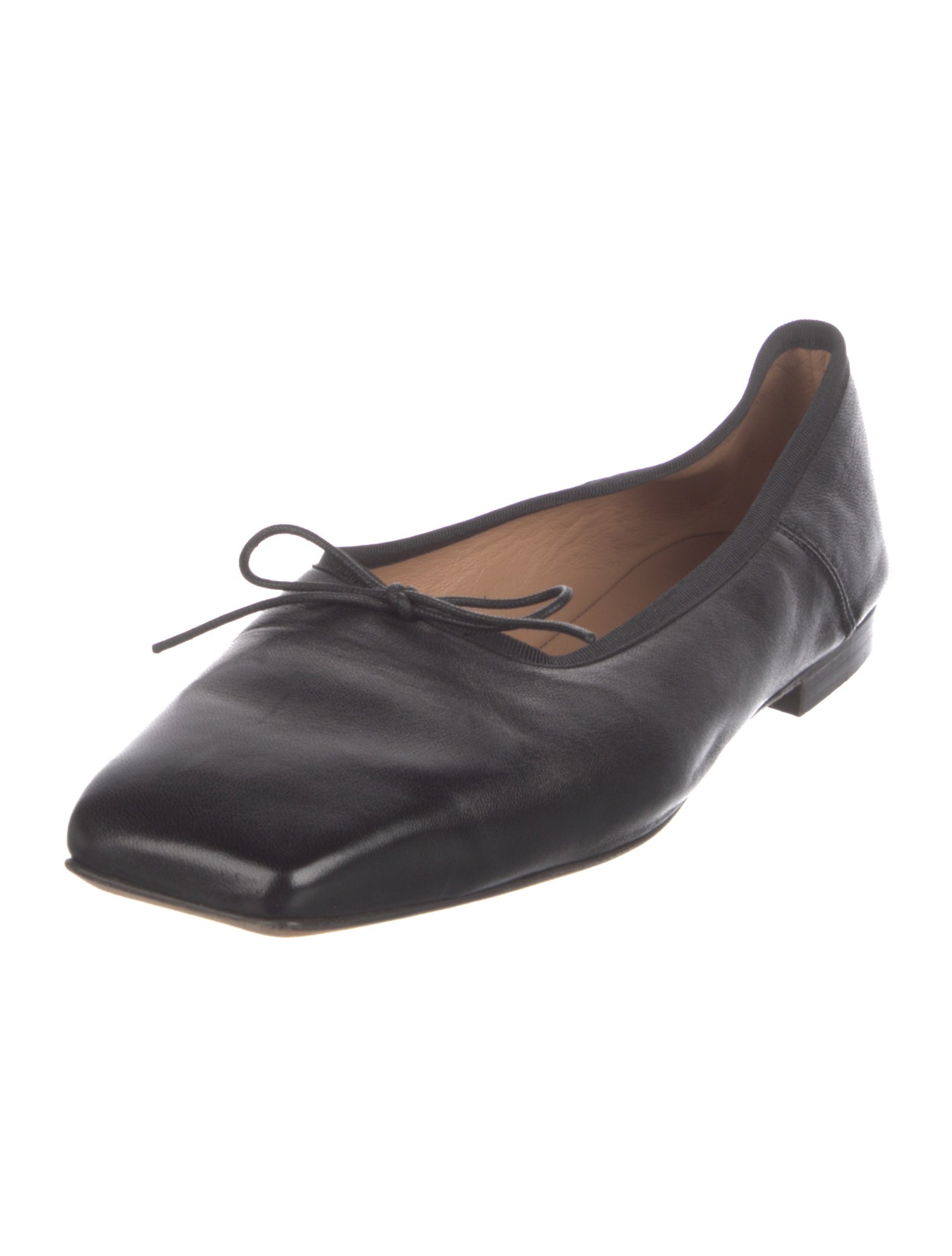 Mansur Gavriel Leather Bow Accents Ballet Flats
