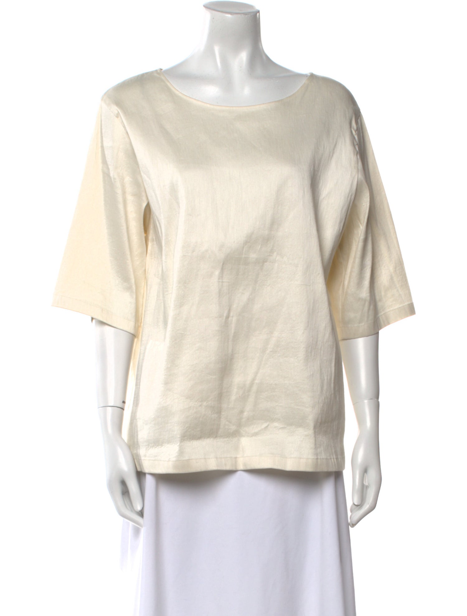 Mansur Gavriel Bateau Neckline Three-Quarter Sleeve T-Shirt