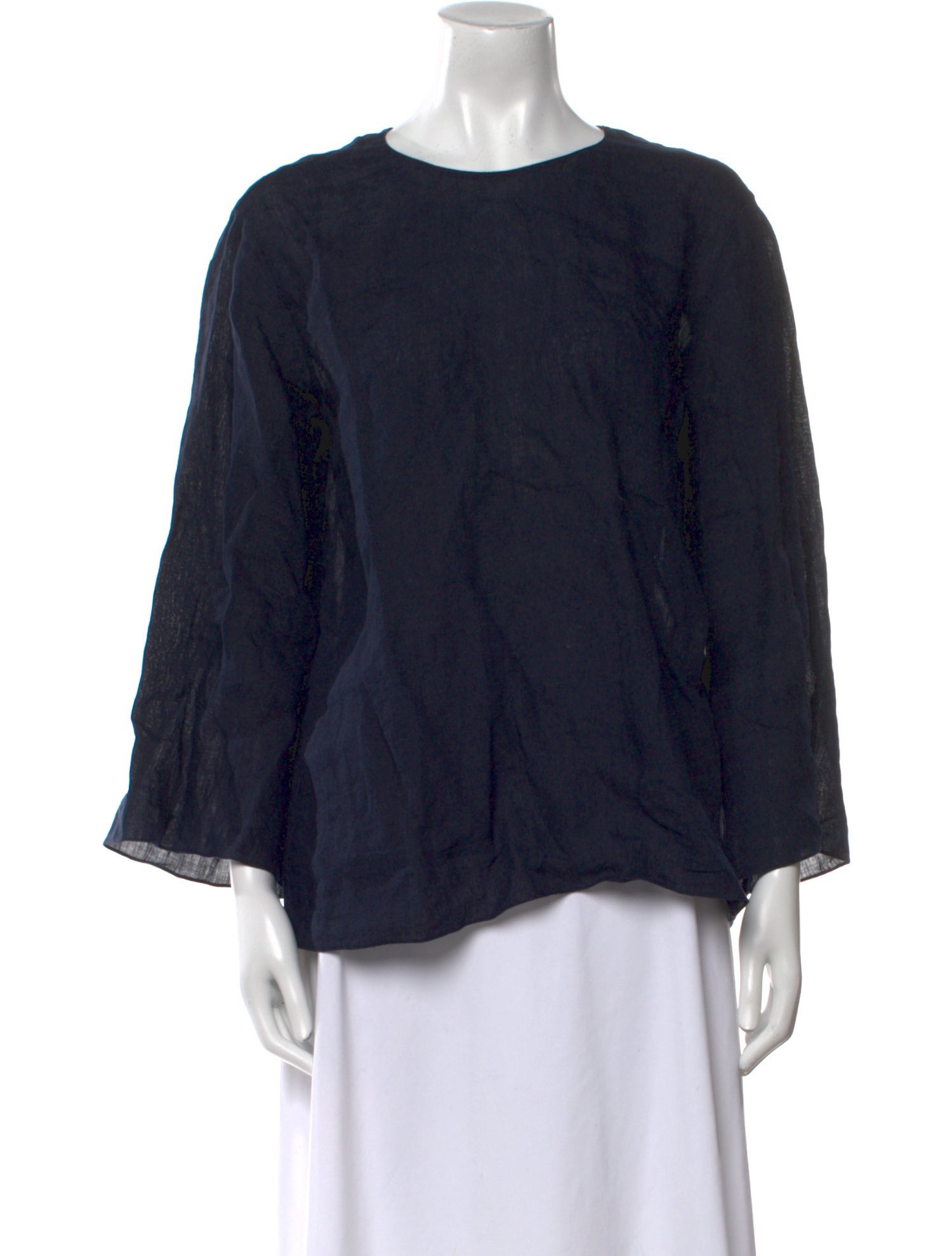 Mansur Gavriel Crew Neck Long Sleeve Blouse