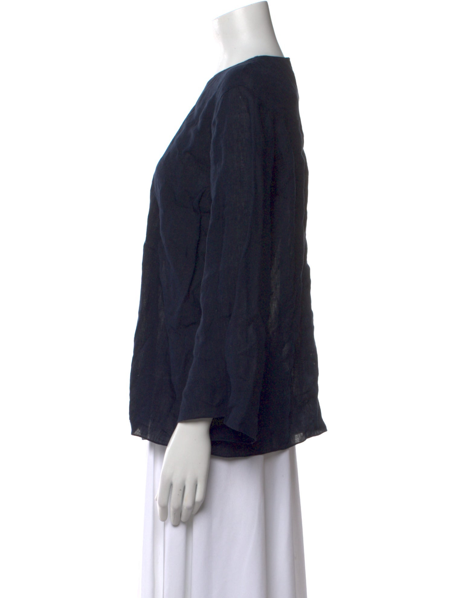 Mansur Gavriel Crew Neck Long Sleeve Blouse