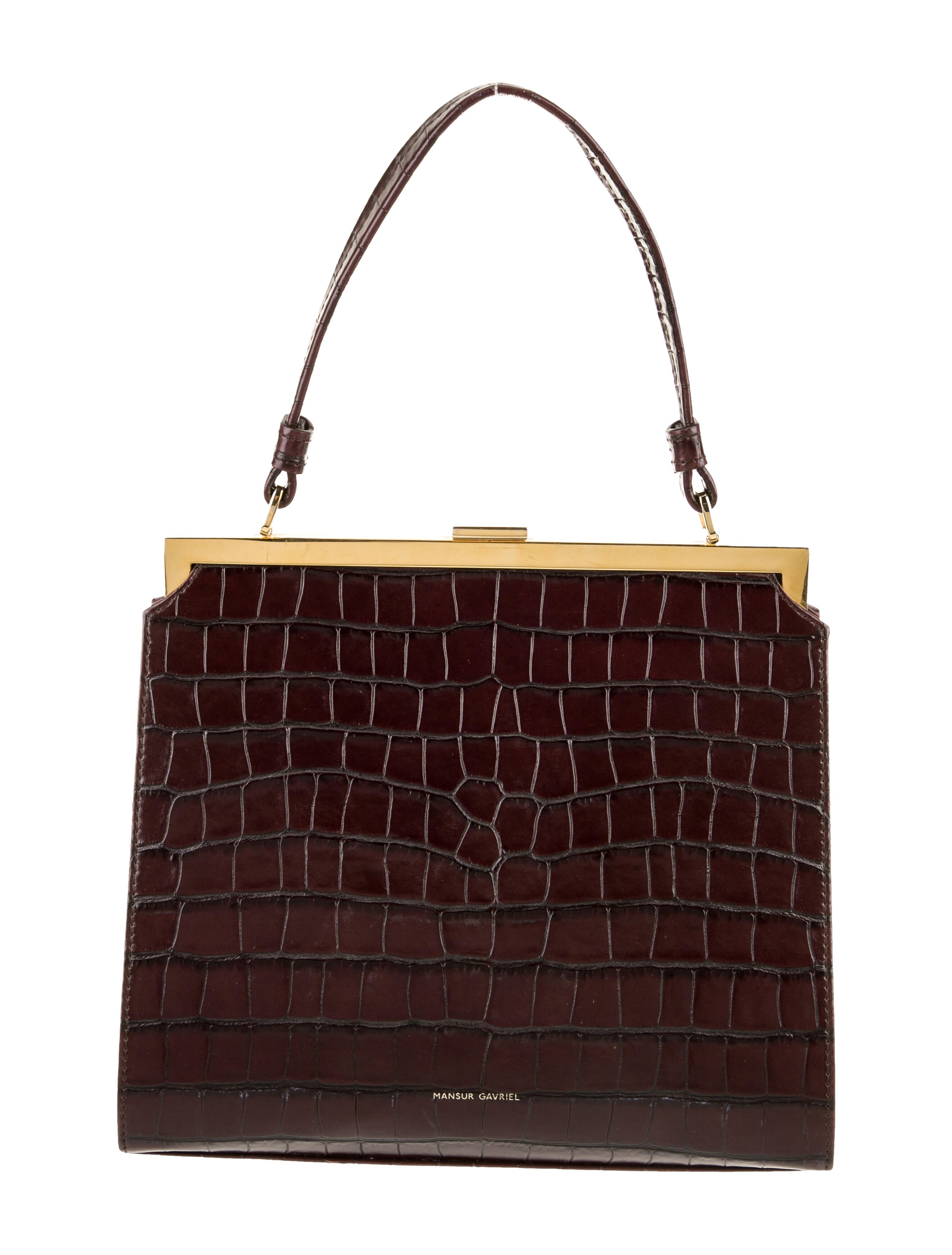 Mansur Gavriel Embossed Leather Top Handle Bag