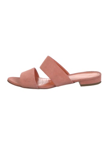 Pre-owned Mansur Gavriel Suede Slides In Pink