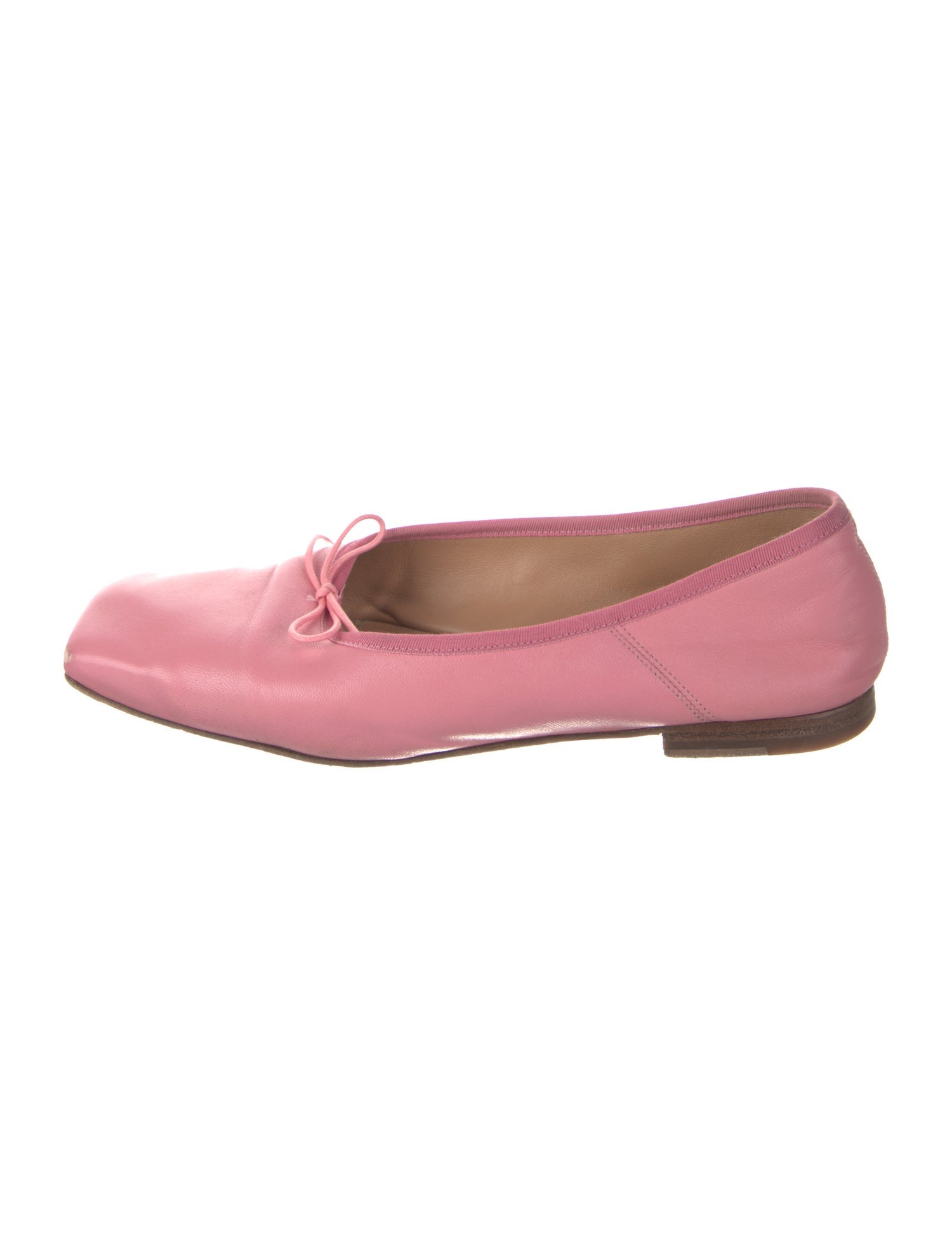 Mansur Gavriel Leather Bow Accents Ballet Flats
