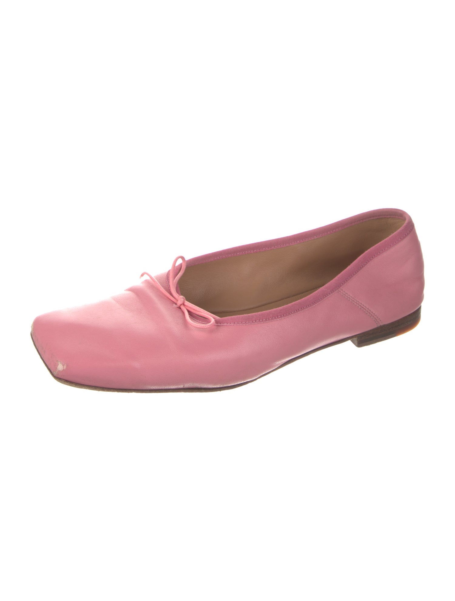 Mansur Gavriel Leather Bow Accents Ballet Flats
