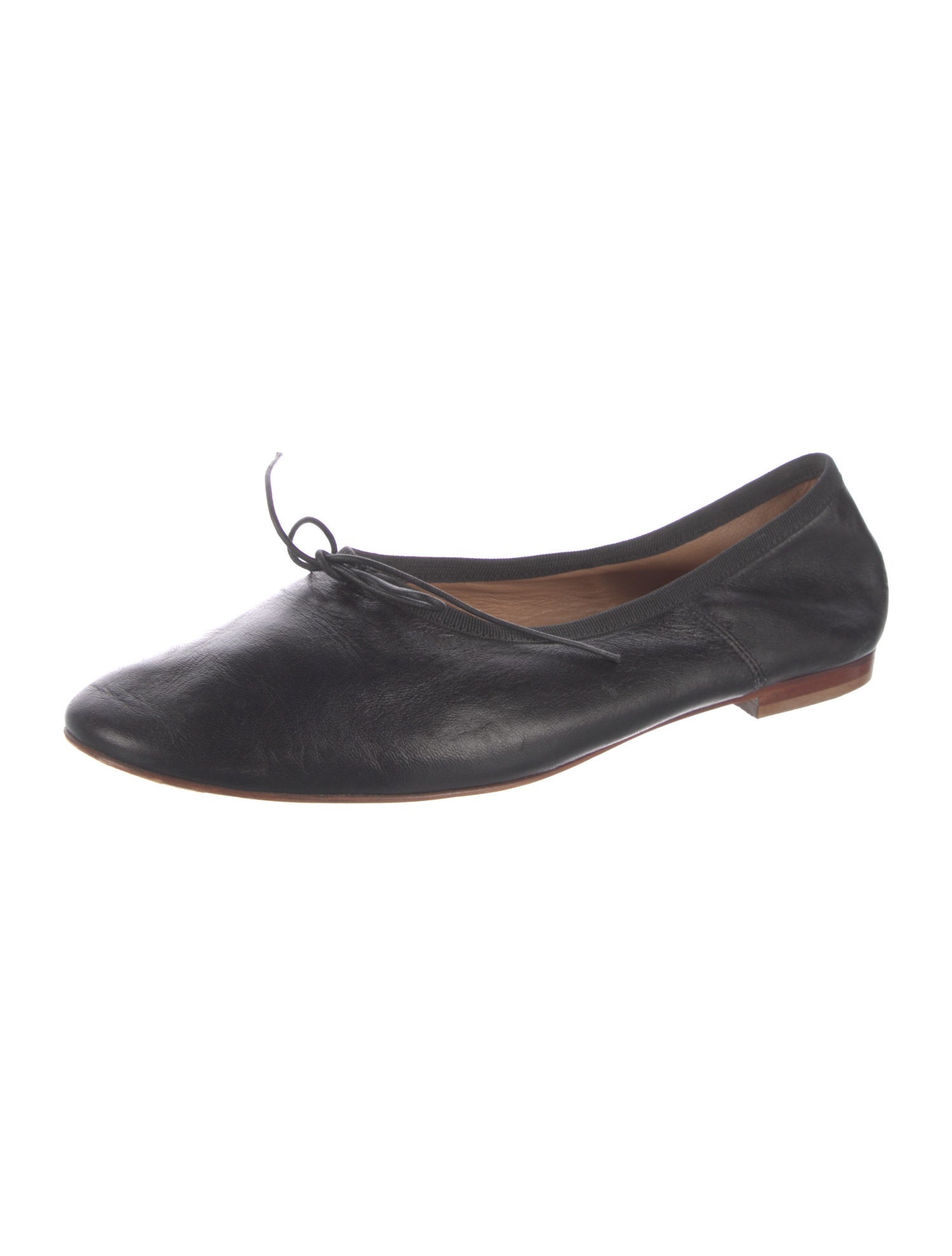 Mansur Gavriel Leather Bow Accents Ballet Flats
