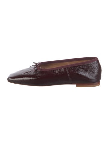 Pre-owned Mansur Gavriel Patent Leather Ballet Flats In Burgundy