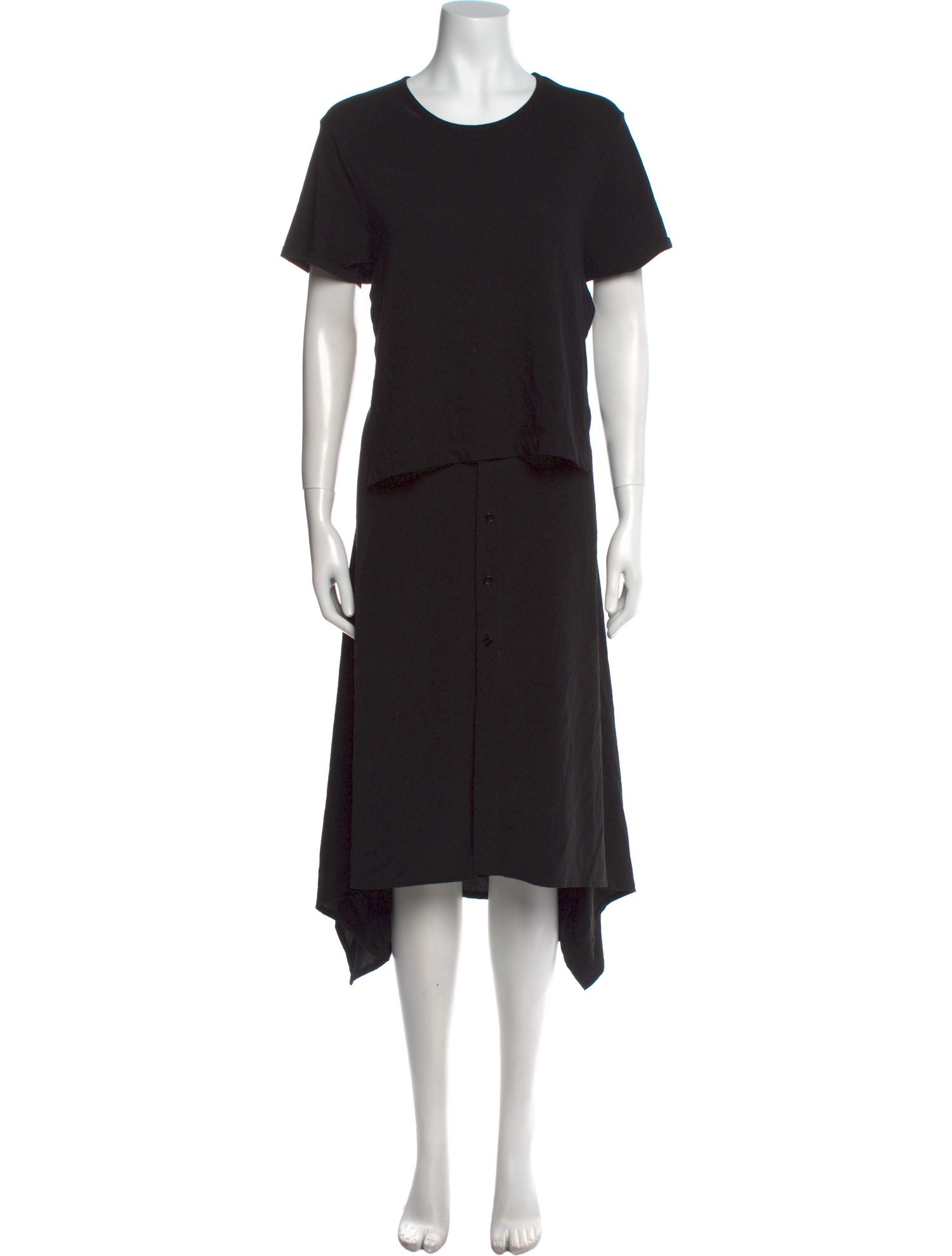 Ground Y by Yohji Yamamoto Crew Neck Long Dress