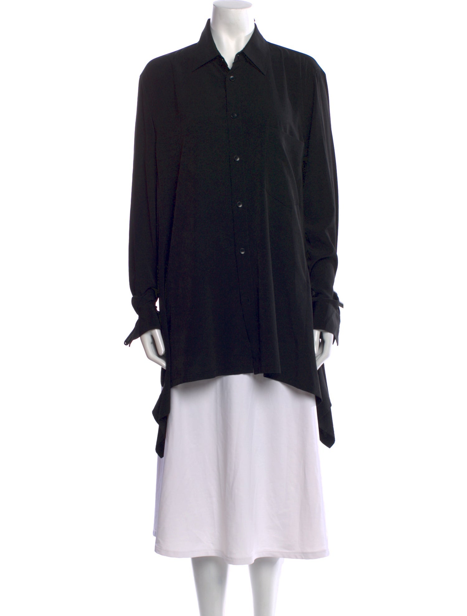 Ground Y by Yohji Yamamoto Silk Long Sleeve Tunic