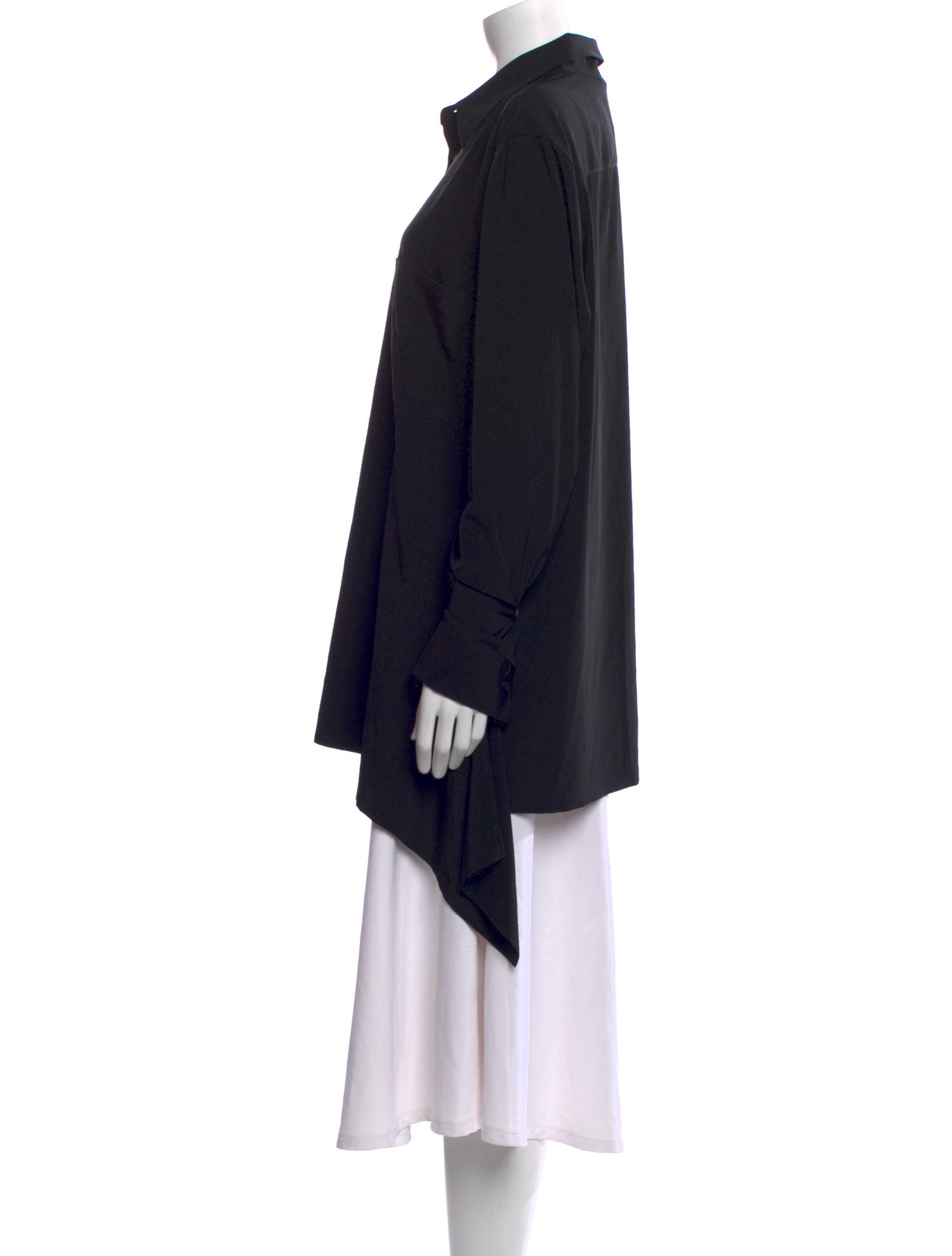 Ground Y by Yohji Yamamoto Silk Long Sleeve Tunic