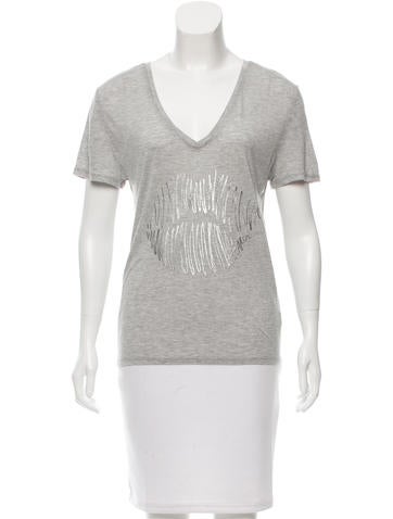 Halston Heritage Short Sleeve V-Neck Top