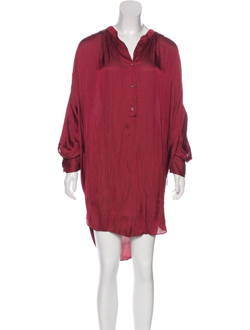 Halston Heritage Satin Long Sleeve Dress