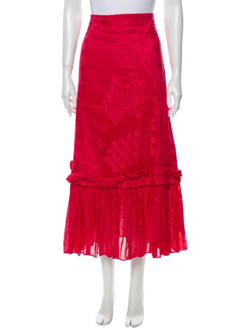 Halston Heritage Midi Length Skirt Orange