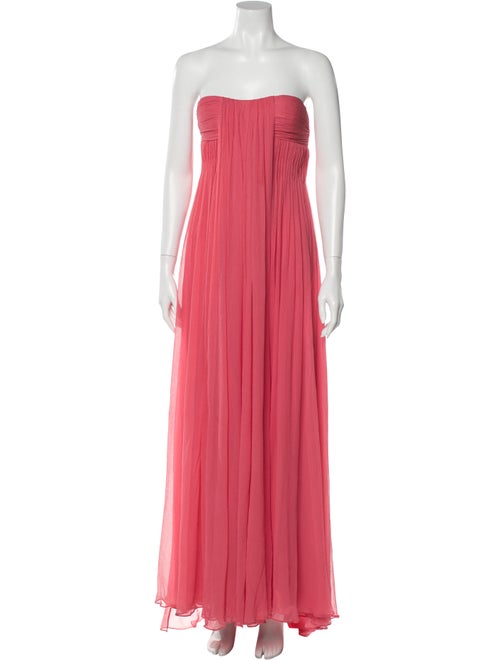 Halston Heritage Silk Long Dress Pink