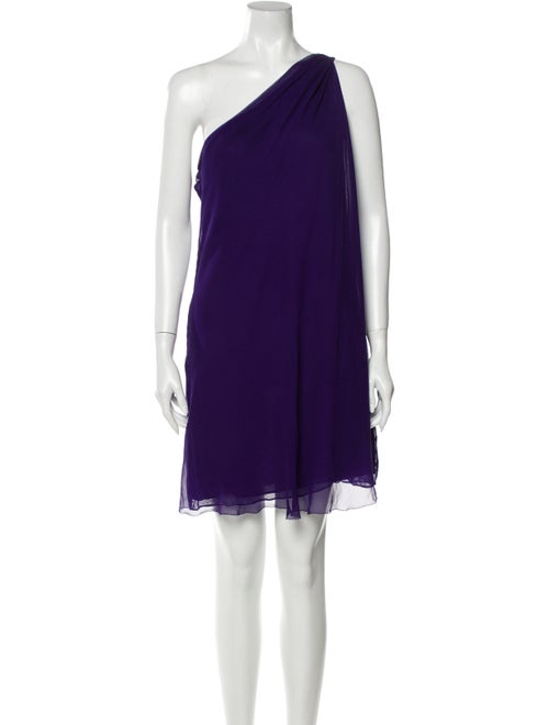 Halston Heritage Silk Mini Dress Purple