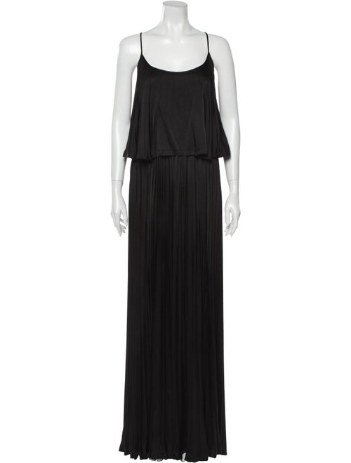 Halston Heritage Silk Long Dress Black