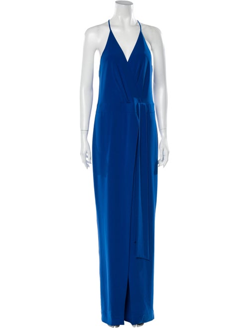 Halston Heritage Halterneck Jumpsuit Blue