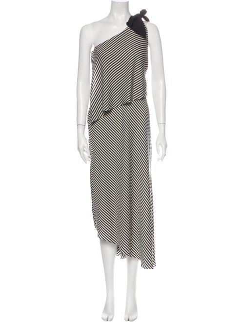 Halston Heritage Striped Long Dress