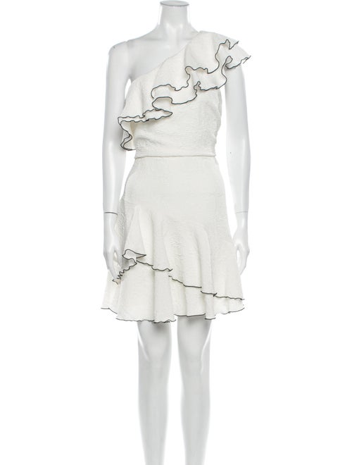Halston Heritage One-Shoulder Mini Dress White