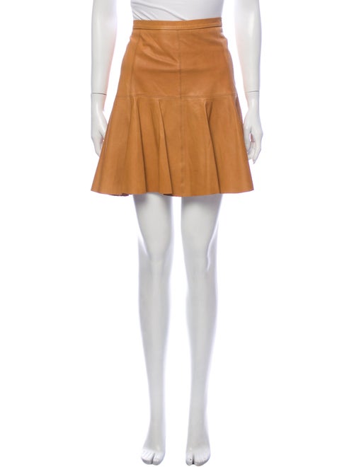 Halston Heritage Leather Mini Skirt