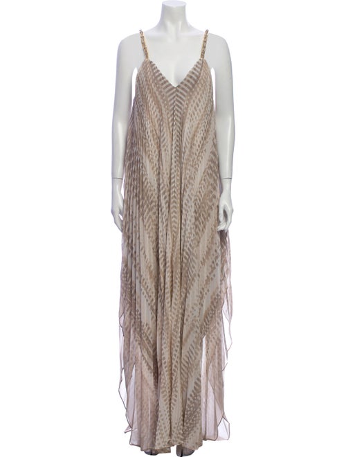 Halston Heritage Striped Long Dress