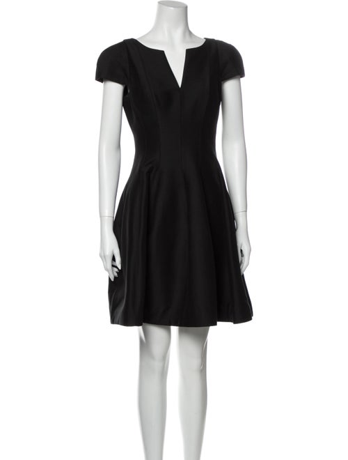 Halston Heritage V-Neck Mini Dress Black