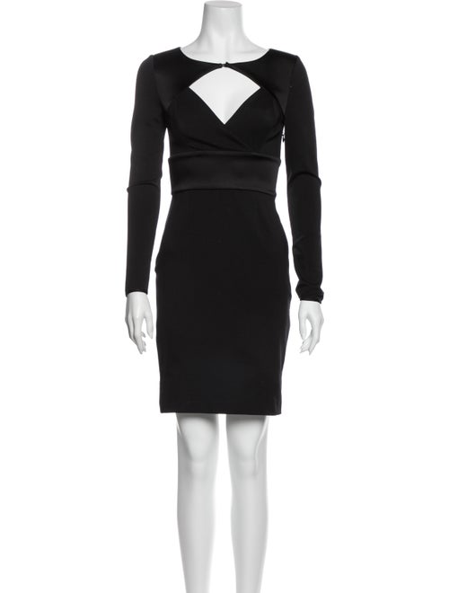 Halston Heritage Scoop Neck Mini Dress Black