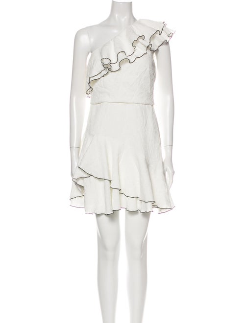 Halston Heritage One-Shoulder Mini Dress White