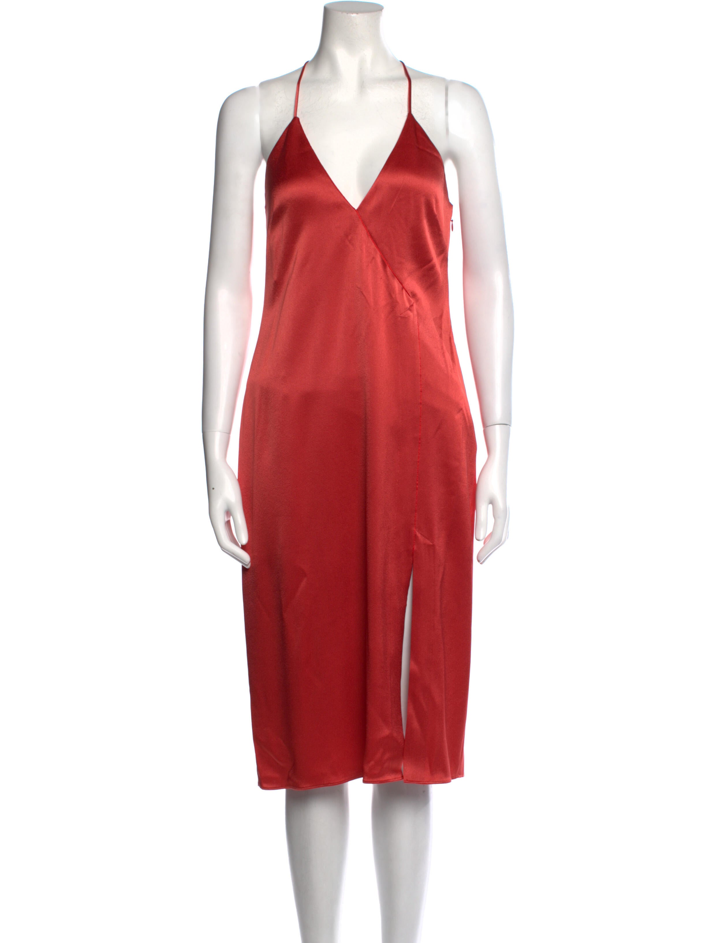 Halston Heritage V-Neck Midi Length Dress