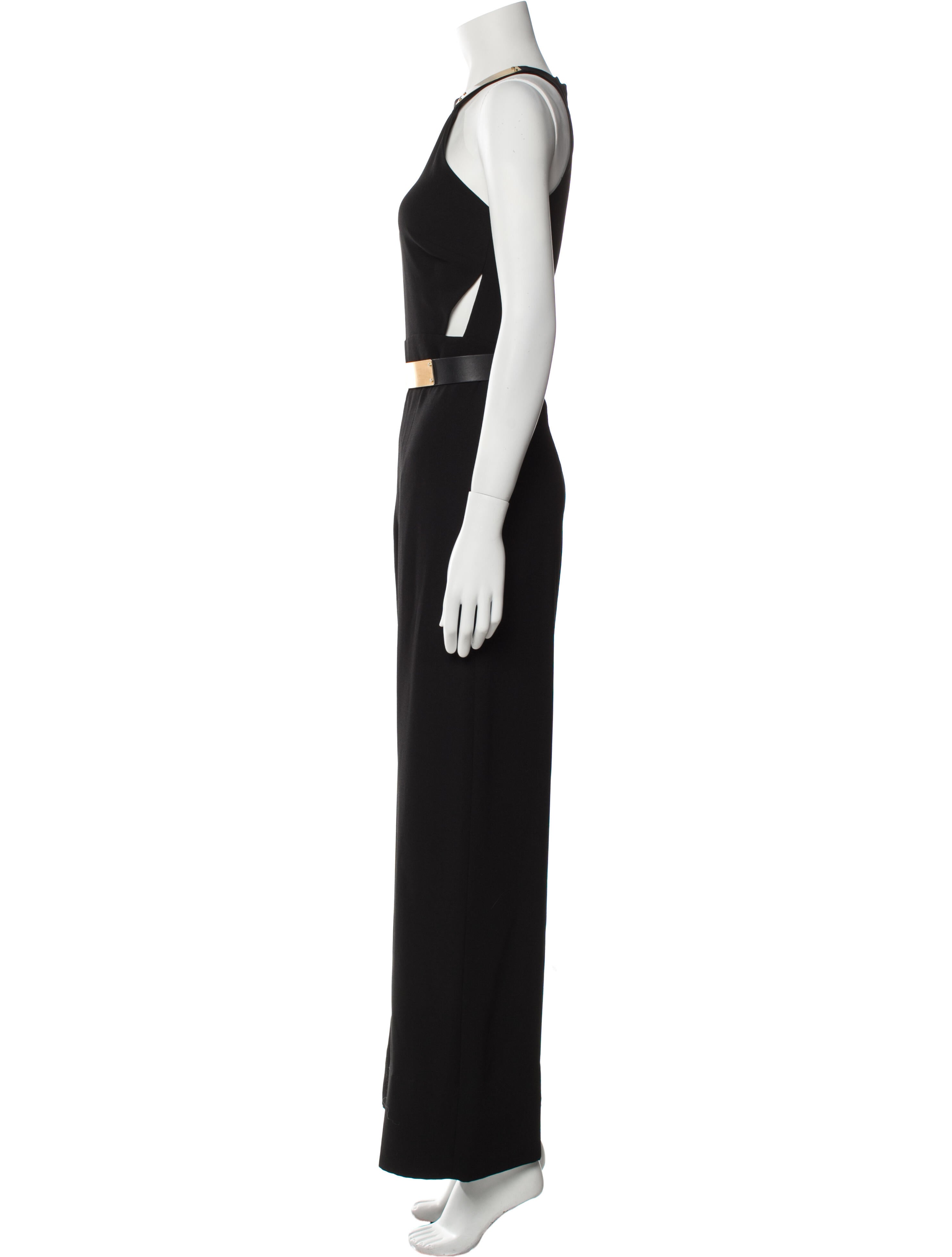Halston Heritage Crew Neck Jumpsuit - Black, 14
