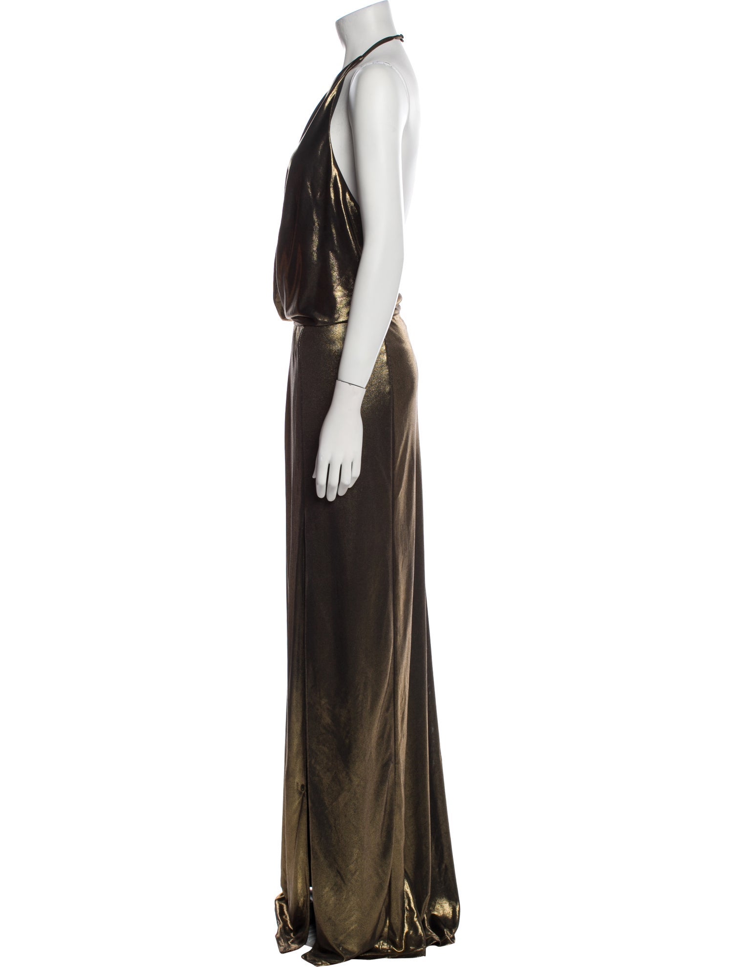 halston heritage halter long dress HALSTON HERITAGE