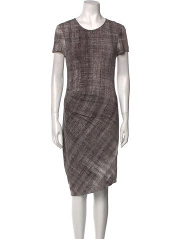Halston Heritage Dresses Plaid Print Knee-Length Dress XS