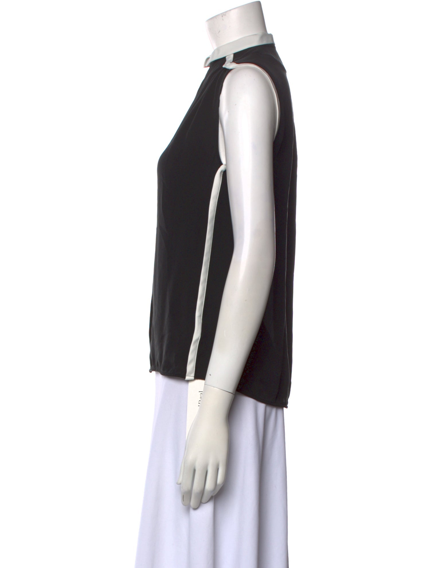 Halston Heritage Silk Mock Neck Blouse