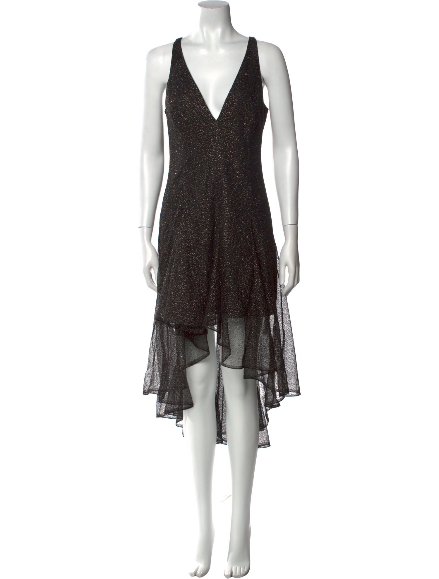 Halston Heritage V-Neck Midi Length Dress - Gold Dresses, Clothing -  WH168182 | The RealReal