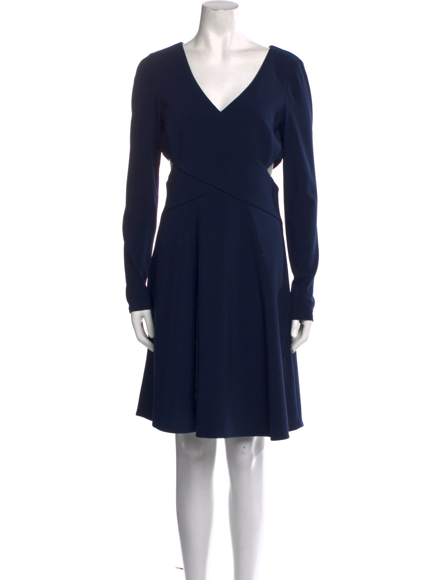 Halston Heritage V-Neck Knee-Length Dress