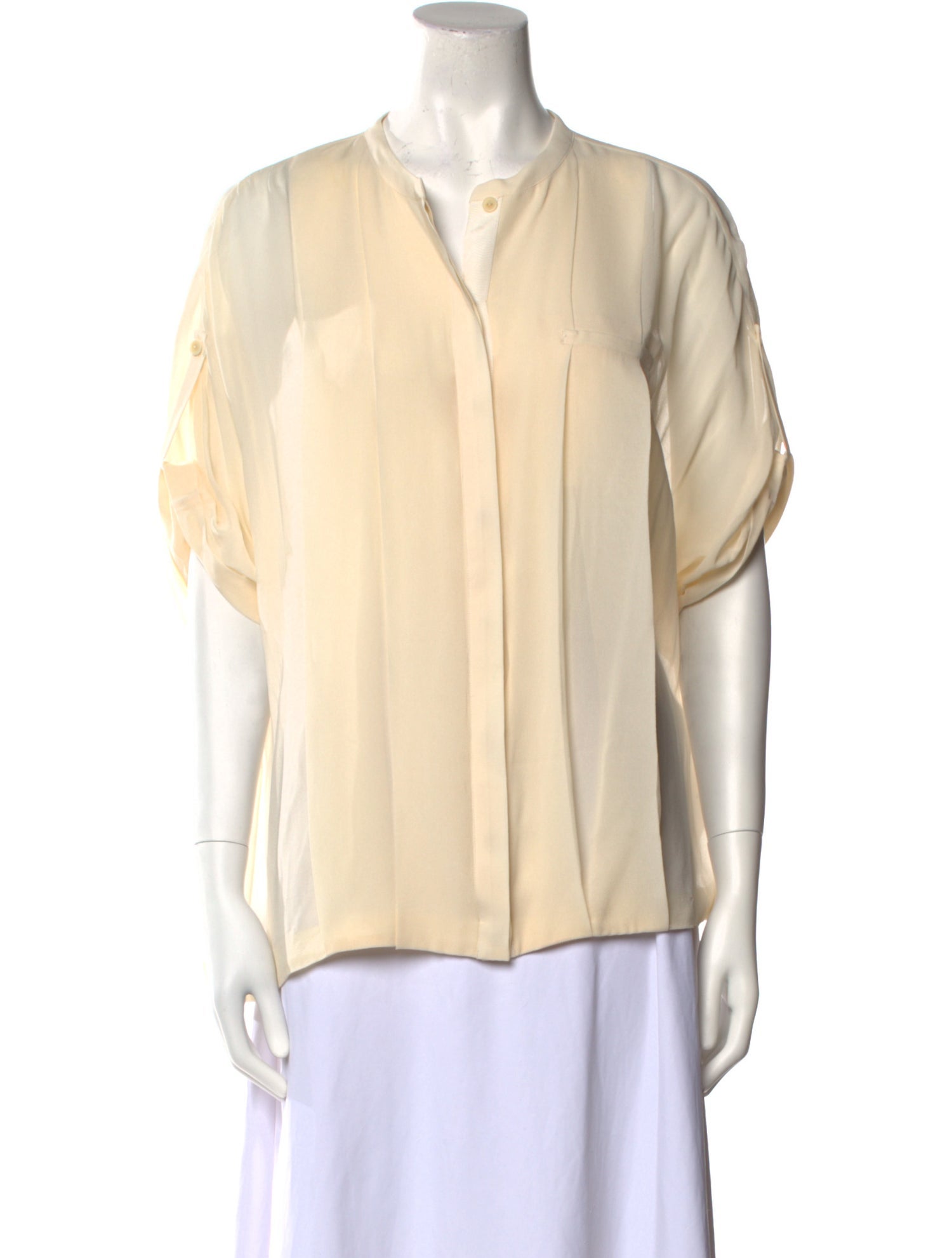 Halston Heritage Silk V-Neck Blouse w/ Tags