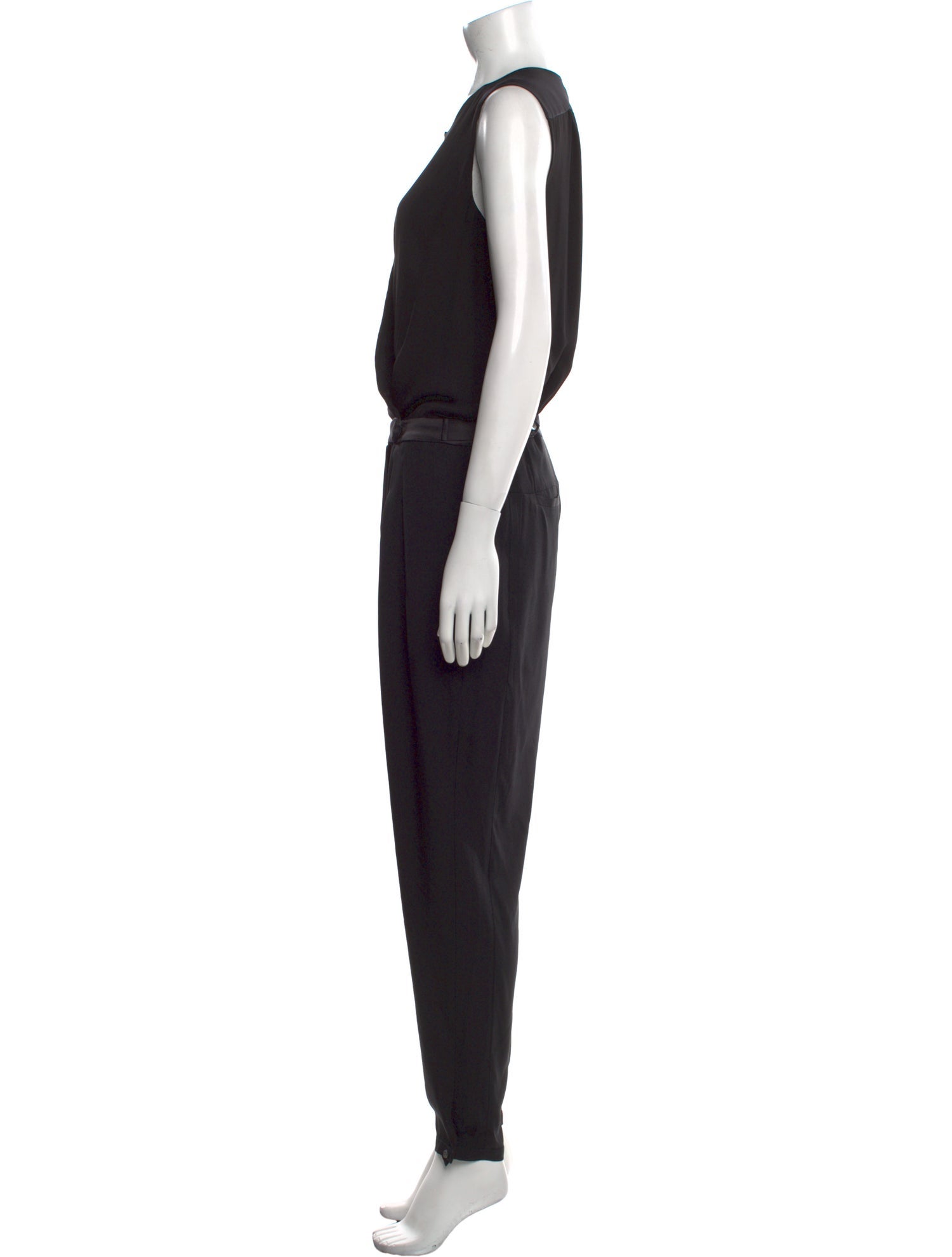 Halston Heritage Silk Scoop Neck Jumpsuit