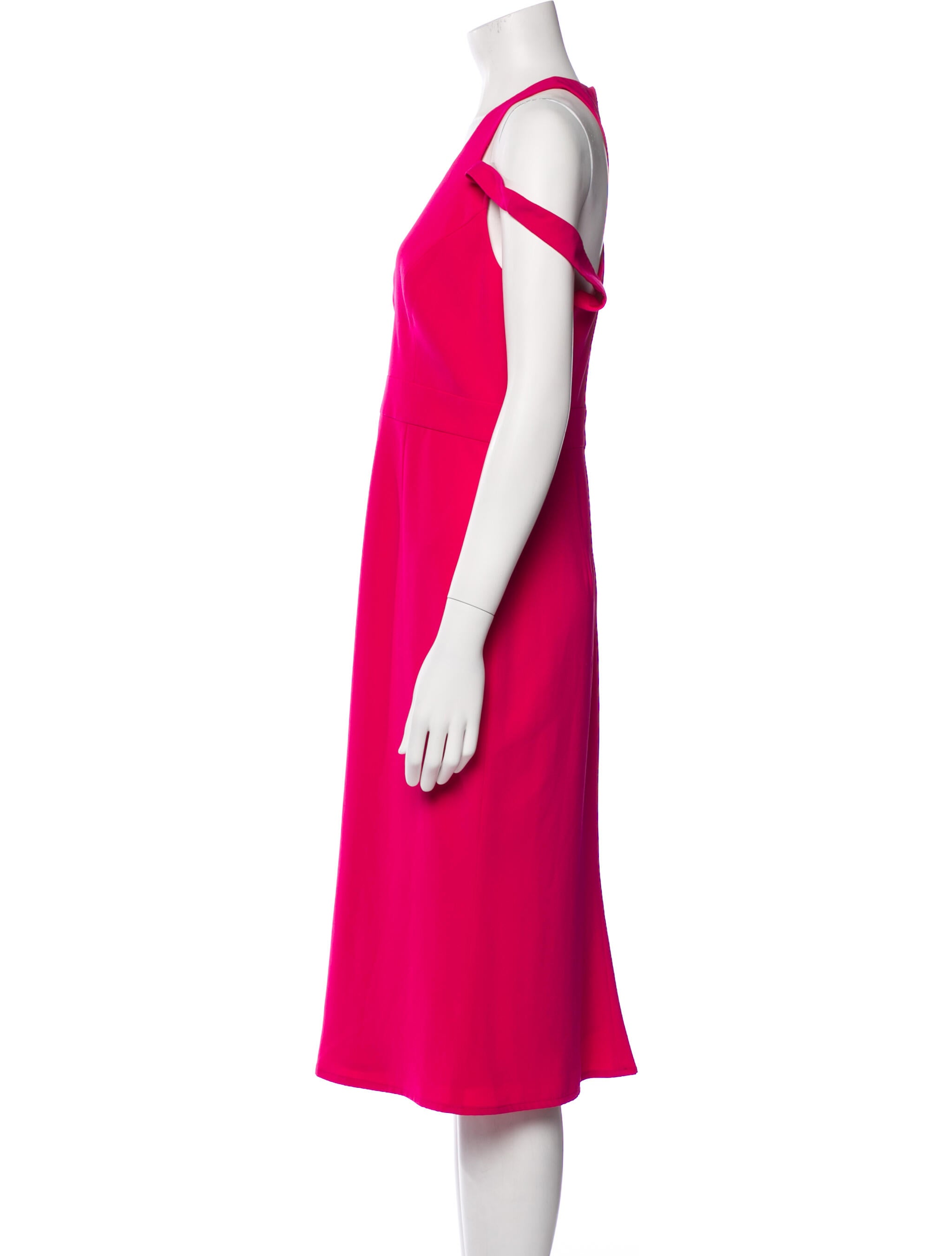 Halston Heritage V-Neck Midi Length Dress