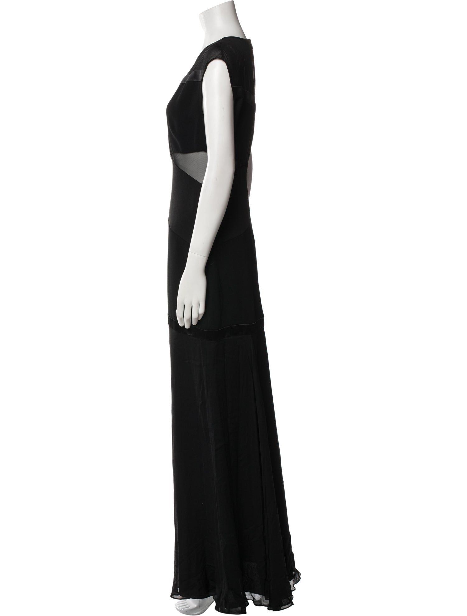 Halston Heritage Crew Neck Long Dress