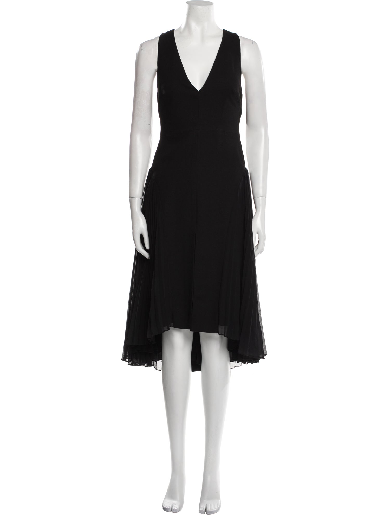 Halston Heritage V-Neck Midi Length Dress